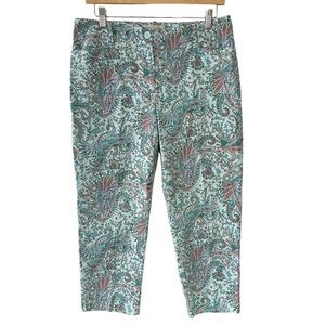 Talbots Cropped Pants Women’s Size 10P Petite Paisley Floral Print